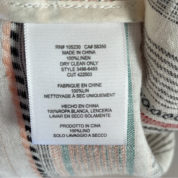 Joie Merci Linen Shorts Beachy Boho Lightweight Multicolored Striped Sz 6 - Picture 4 of 15